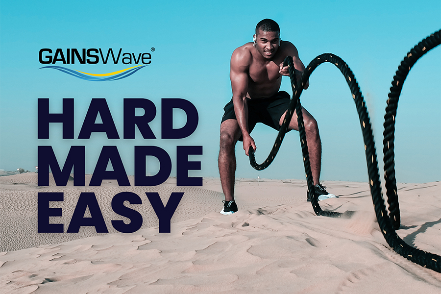 GAINSWave® Treatment for Men - male in shorts swinging large ropes