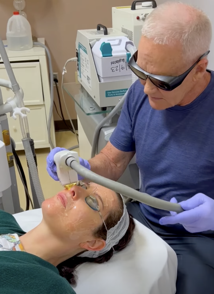 Dr. Robert Bowen with a patient
