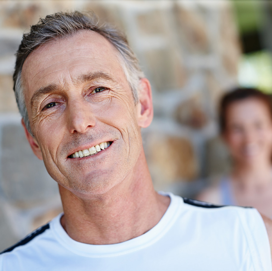 man smiling after receiving ketamine therapy